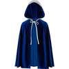 Little Riding Sequins Hood Velvet Magic Cape, Blue And Silver - Costumes - 1 - thumbnail