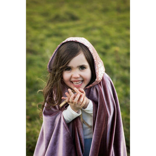 Little Riding Sequins Hood Velvet Magic Cape, Purple - Costumes - 4