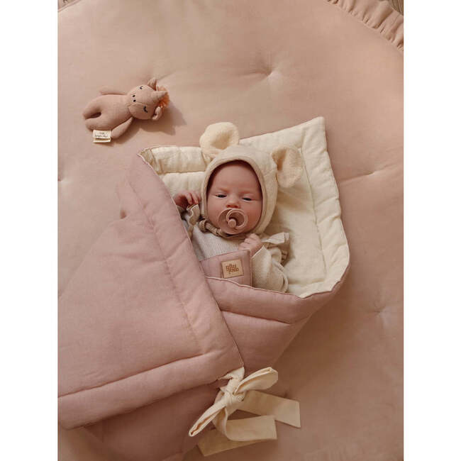 Linen Shell Baby Horn, Powder Pink - Swaddles - 4