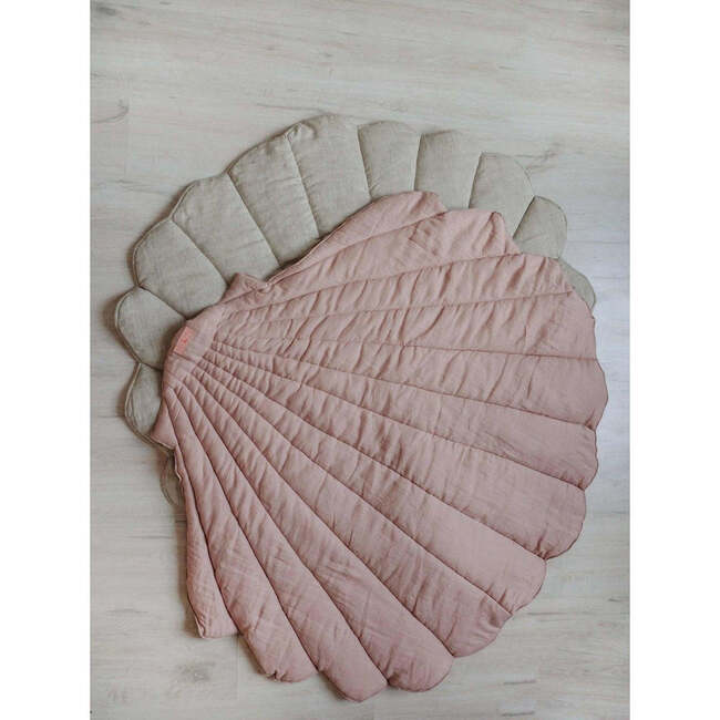 Linen Shell Play Mat, Powder Pink - Playmats - 4