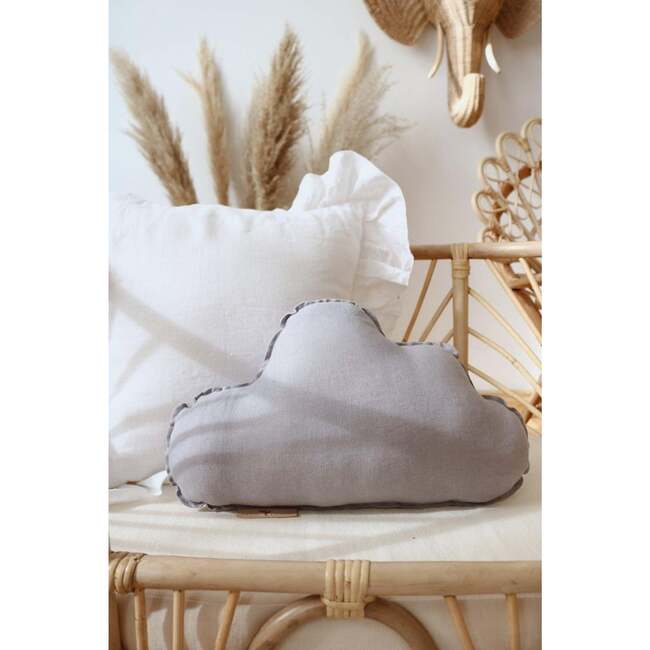 Linen Cloud Pillow, Grey - Decorative Pillows - 3