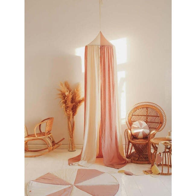 Color-Block Hanging Canopy, Powder Pink Circus - Accents - 2