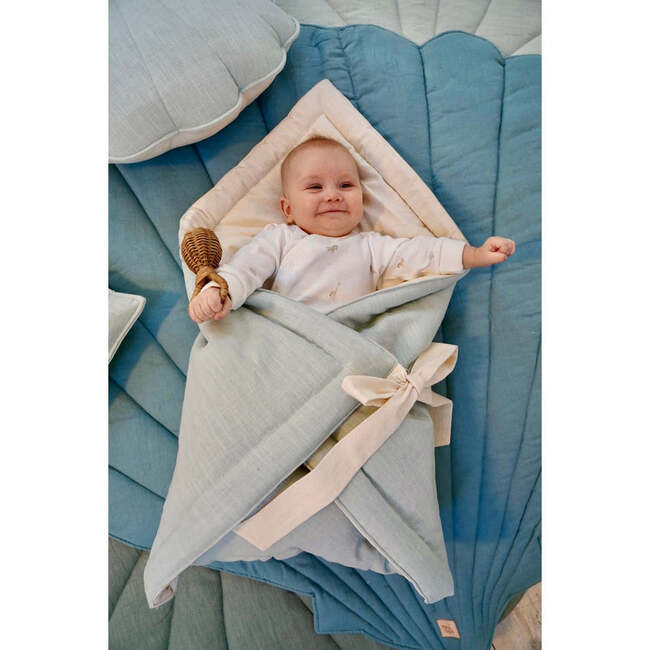 Linen Shell Baby Horn, Sand - Swaddles - 5