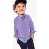 Heathered Long Sleeve Henley, Iris - T-Shirts - 2