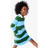 Long Sleeve Rugby Dress, Evergreen Cornflower Stripe - Dresses - 3