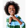Long Sleeve Rugby Dress, Evergreen Cornflower Stripe - Dresses - 4