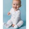 The Organic Blanket Footie and Hat Baby Gift Set, Blue Tiny Hearts - Footie Pajamas - 2