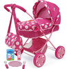 Peppa Pig 7 Piece Baby Classic Doll Pram Set - Pink & White Dots - Doll Accessories - 1 - thumbnail