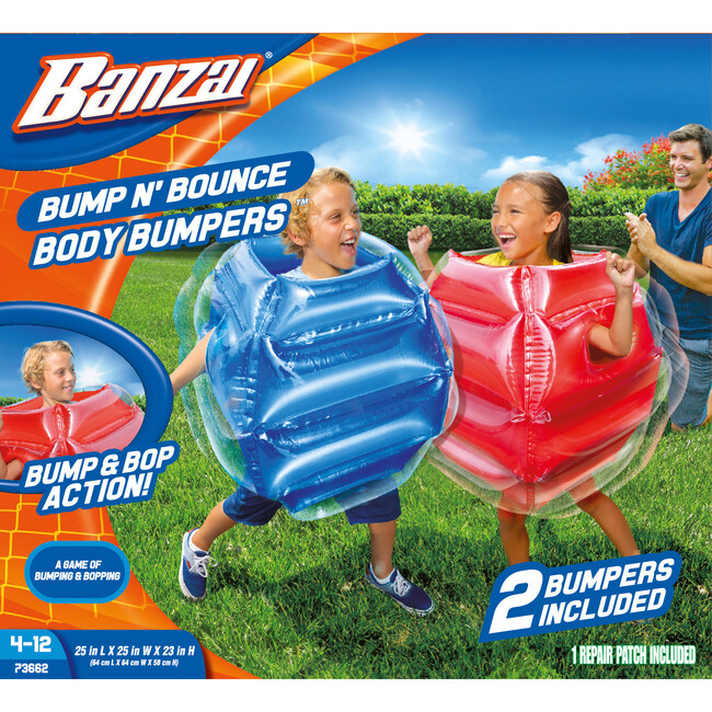 Banzai Bump N Bounce Body Bumpers in Red & Blue, 2 Bumpers