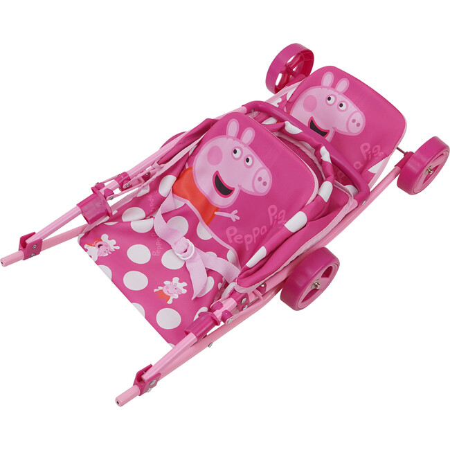 Peppa Pig Doll Twin Stroller - Pink & White Dots - Doll Accessories - 3