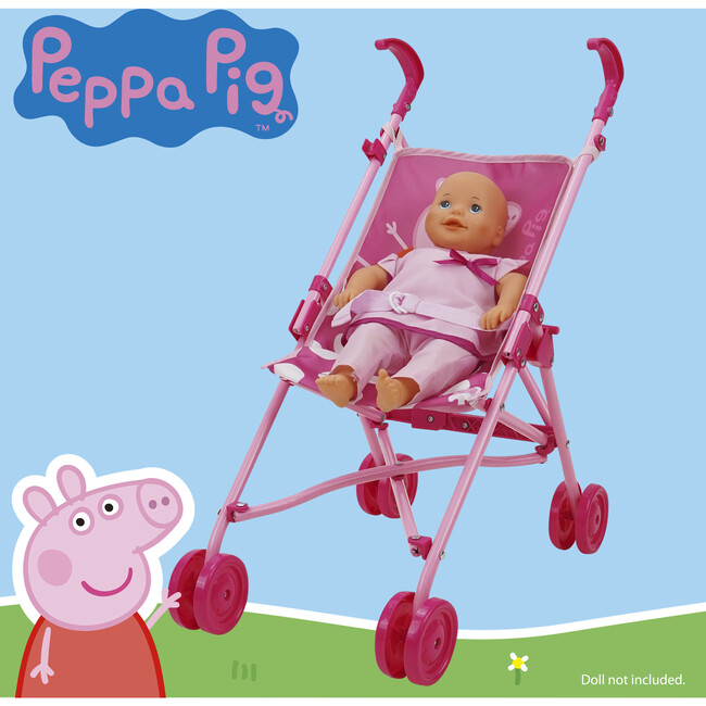 Peppa Pig Doll Umbrella Stroller - Pink & White Dots - Doll Accessories - 4