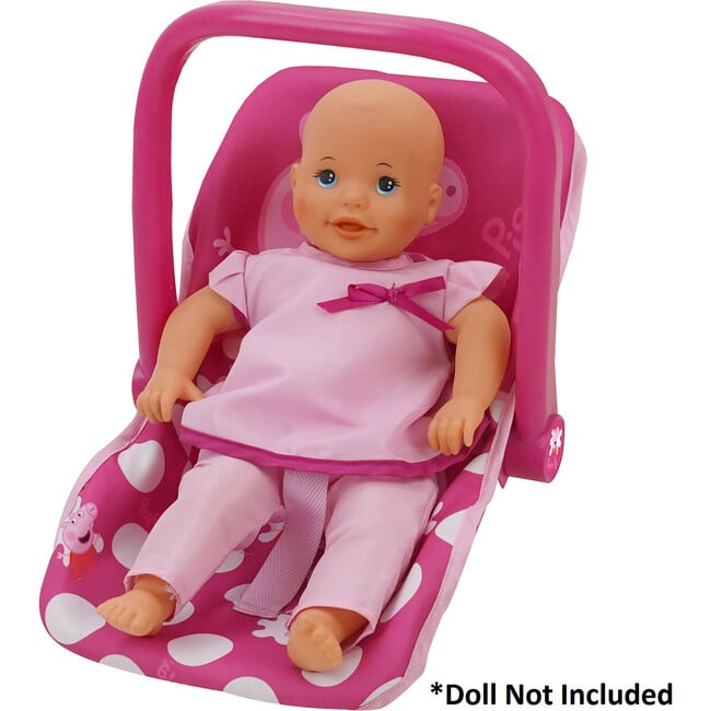 Peppa Pig Baby Doll Car Seat, Pink & White Dots - Doll Accessories - 5