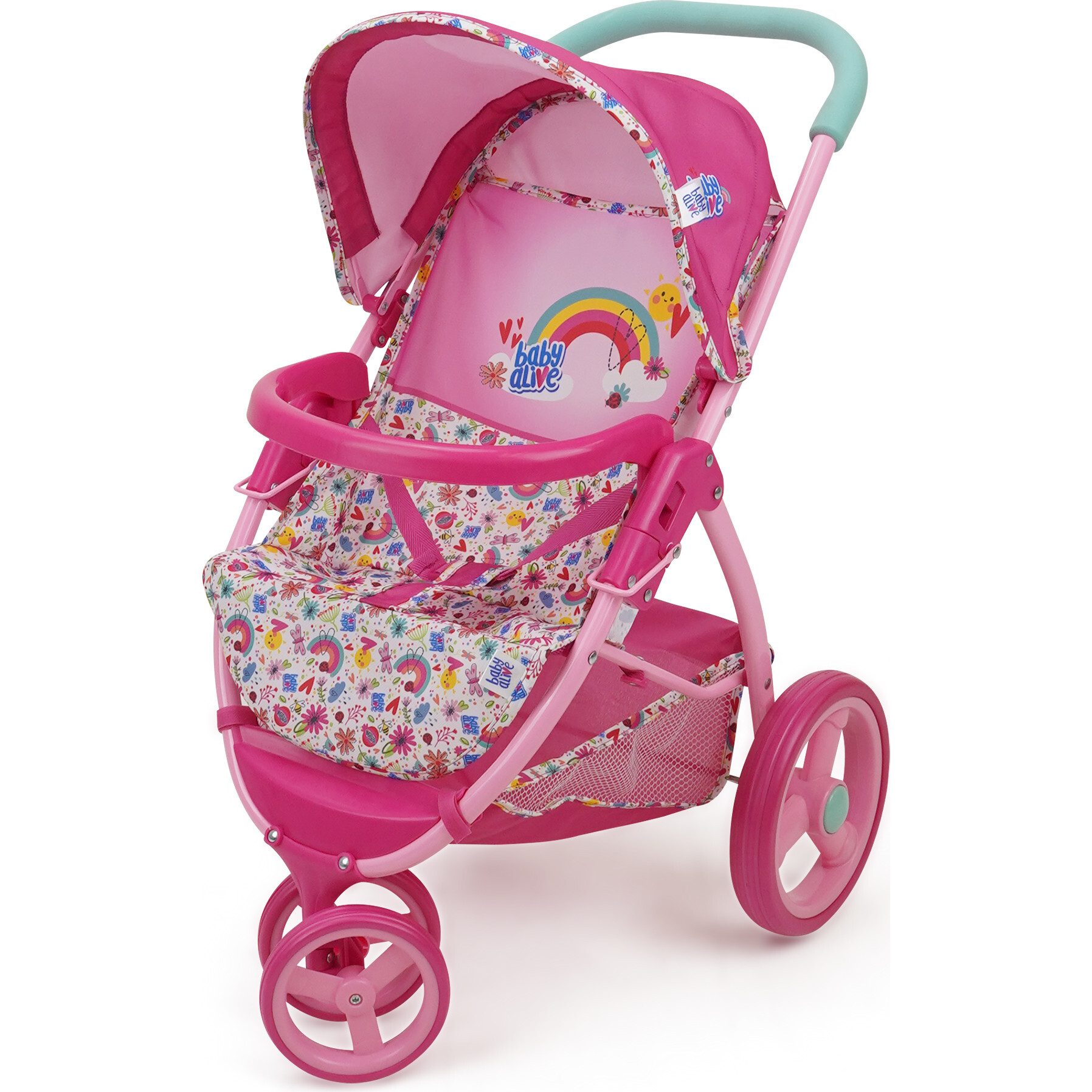 Baby Alive Doll Jogging Stroller - Pink & Rainbow - 509 Crew