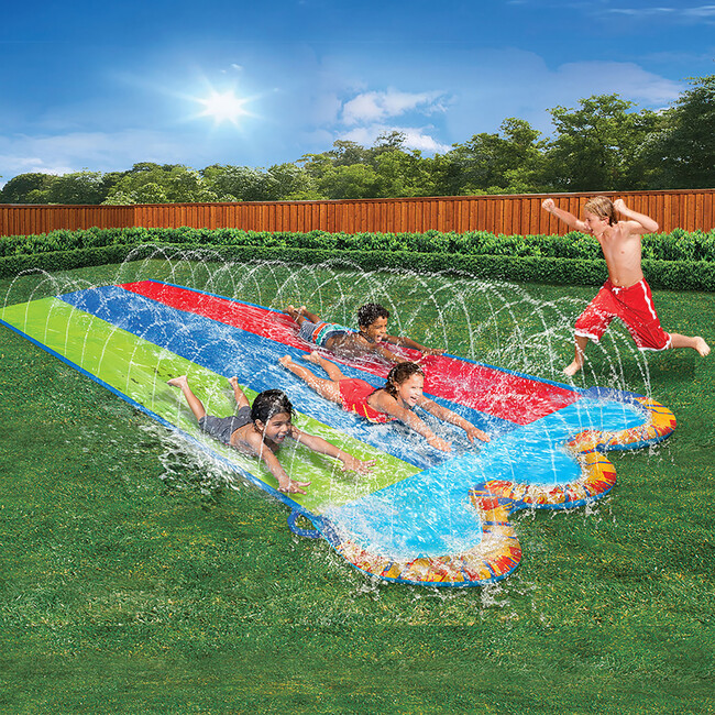 Banzai Kids Triple Racer Water Slide, Length: 16 ft x 82 in - Water Toys - 6