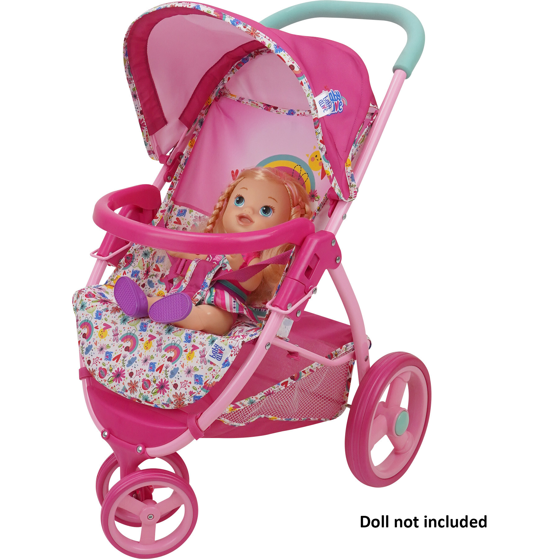 Baby Alive Doll Jogging Stroller Pink Rainbow 509 Crew Limited Dolls Doll Accessories Maisonette