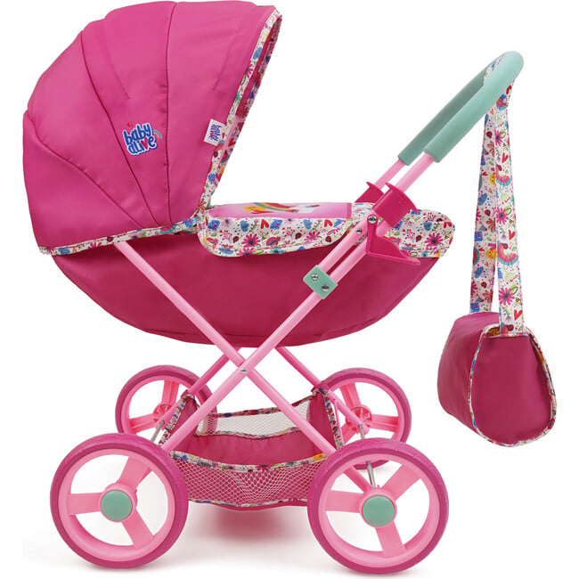 Baby Alive Deluxe Classic Doll Pram - Pink & Rainbow - Doll Accessories - 3