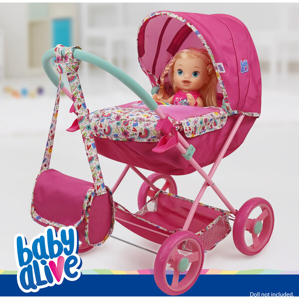 Baby Alive Deluxe Classic Doll Pram Pink Rainbow 509 Crew Limited Dolls Doll Accessories Maisonette