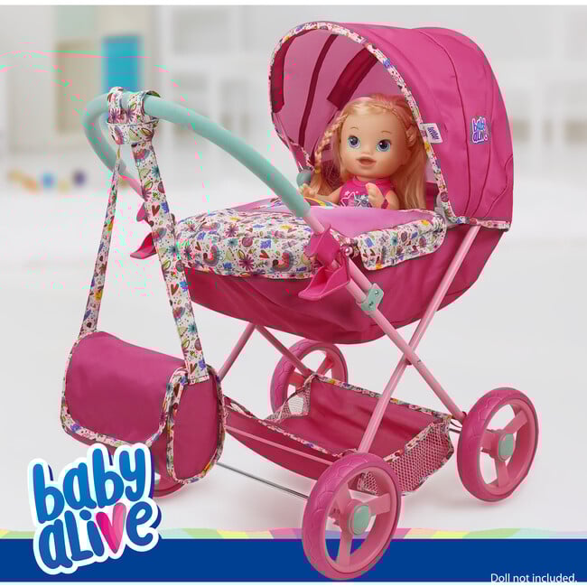 Baby Alive Deluxe Classic Doll Pram Pink Rainbow 509 Crew Limited Dolls Doll Accessories Maisonette