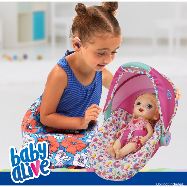 Baby Alive Deluxe Doll Car Seat - Pink & Rainbow - Doll Accessories - 5