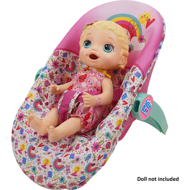 Baby Alive Deluxe Doll Car Seat - Pink & Rainbow - Doll Accessories - 6