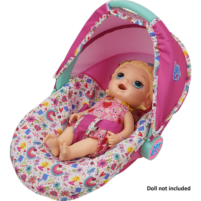 Baby Alive Deluxe Doll Car Seat - Pink & Rainbow - Doll Accessories - 7