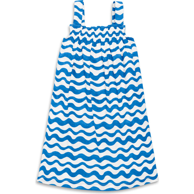 Sundress In Watercolor Waves, Blueberry Watercolor Wave - Dresses - 1
