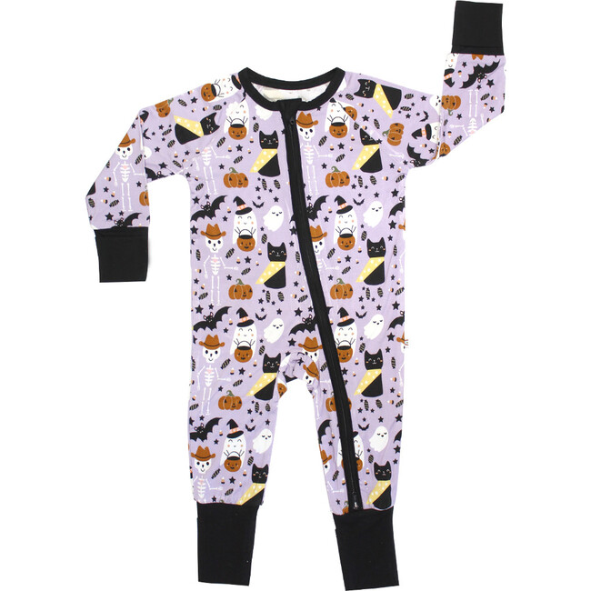 Spooky Cute Halloween Bamboo Convertible Baby Pajama, Purple