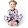 Spooky Cute Halloween Bamboo Long Sleeve Kids Pajama Pants Set, Purple - Pajamas - 2