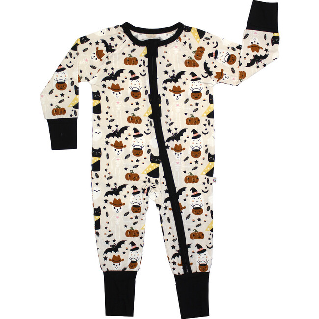 Spooky Cute Halloween Bamboo Convertible Baby Pajama, Beige