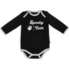 Spooky Cute Halloween Long Sleeve Bamboo Terry Ringer Baby Onesie, Black - Onesies - 1 - thumbnail