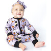 Spooky Cute Halloween Bamboo Convertible Baby Pajama, Purple - Pajamas - 2