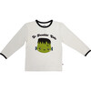 So Frankin' Cute Halloween Long Sleeve Bamboo Terry Ringer Kids T-Shirt, White - T-Shirts - 1 - thumbnail