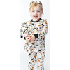 Spooky Cute Halloween Bamboo Long Sleeve Kids Pajama Pants Set, Beige - Pajamas - 3