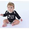 Spooky Cute Halloween Long Sleeve Bamboo Terry Ringer Baby Onesie, Black - Onesies - 2