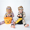 Spooky Cute Halloween Bamboo Long Sleeve Kids Pajama Pants Set, Beige - Pajamas - 4