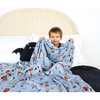 Monster Party Halloween Luxury Bamboo Blanket, Grey - Blankets - 3