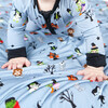 Monster Party Halloween Bamboo Convertible Baby Pajama, Grey - Pajamas - 3