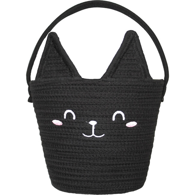 Lucy's Room Cat Rope Halloween Basket, Black