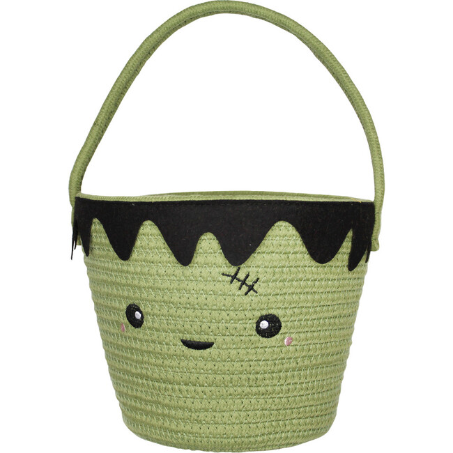 Lucy's Room Frankenstein Rope Halloween Basket, Green