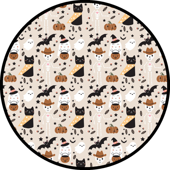 Spooky Cute Halloween Bamboo Long Sleeve Kids Pajama Pants Set, Beige - Pajamas - 6