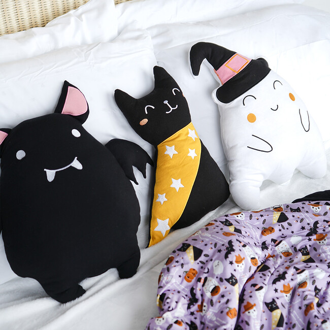 Lucy's Room Bat Halloween Bamboo Pillow, Black - Pillows - 2