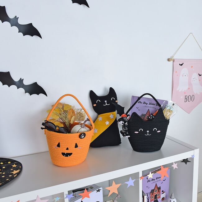 Lucy's Room Cat Rope Halloween Basket, Black - Bags - 3