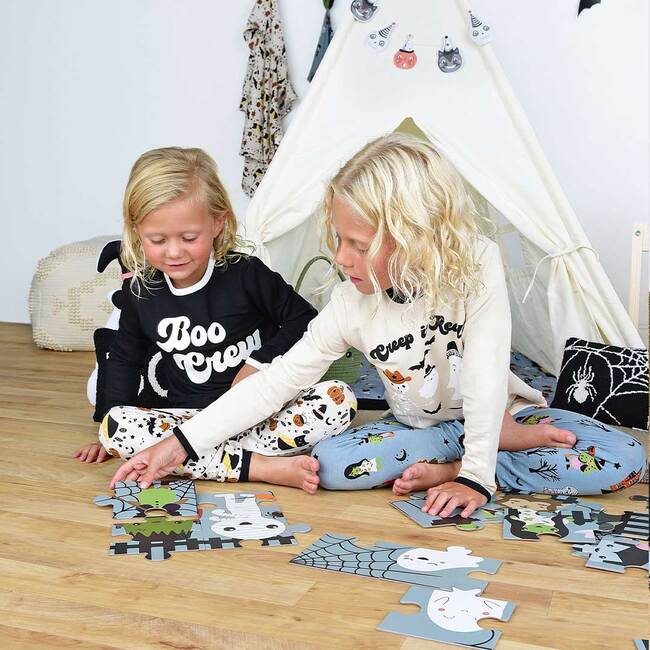 Creep It Real Halloween Long Sleeve Viscose Bamboo Terry Ringer Kids Tee Shirt - T-Shirts - 3