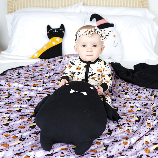 Lucy's Room Bat Halloween Bamboo Pillow, Black - Pillows - 4