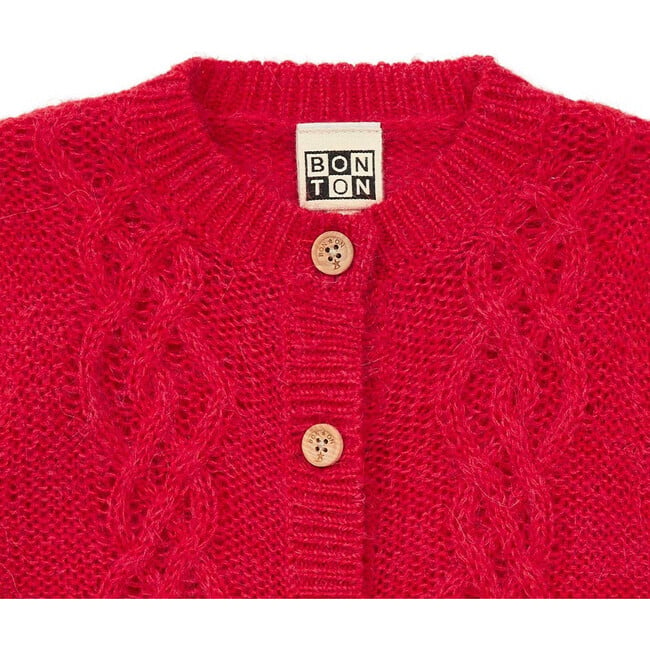 Mini Bernard Red Baby Cardigan - Sweaters - 2