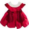 Holly Amad Satin Ceremony Dress, Red - Dresses - 1 - thumbnail