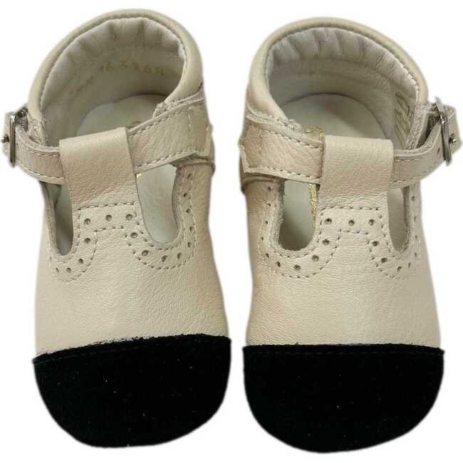 Coco Leather Pram Shoes, Beige