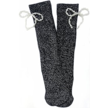 Perla Shimmer Socks, Black