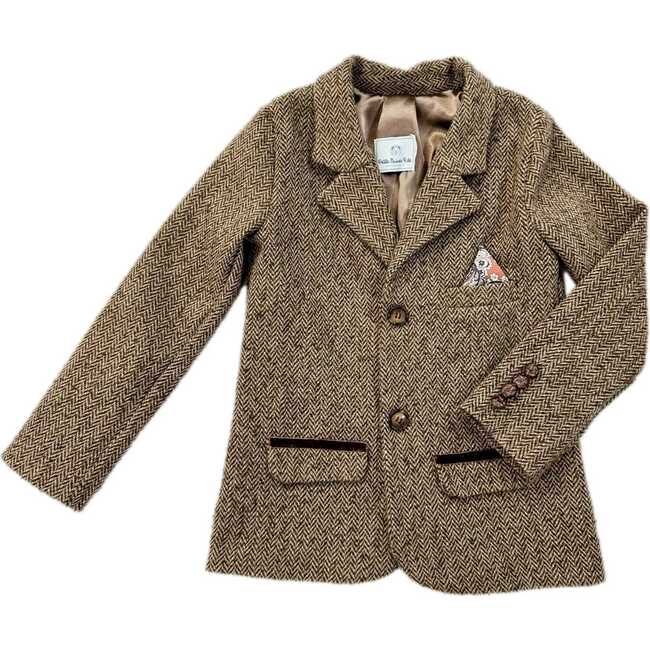 Herringbone Tweed Jacket, Brown