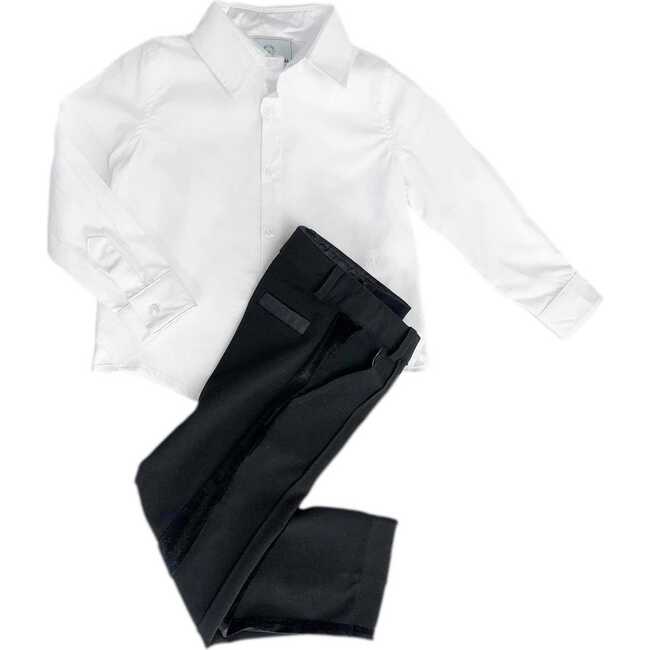 Tuxedo Shirt and Pants Set, Black